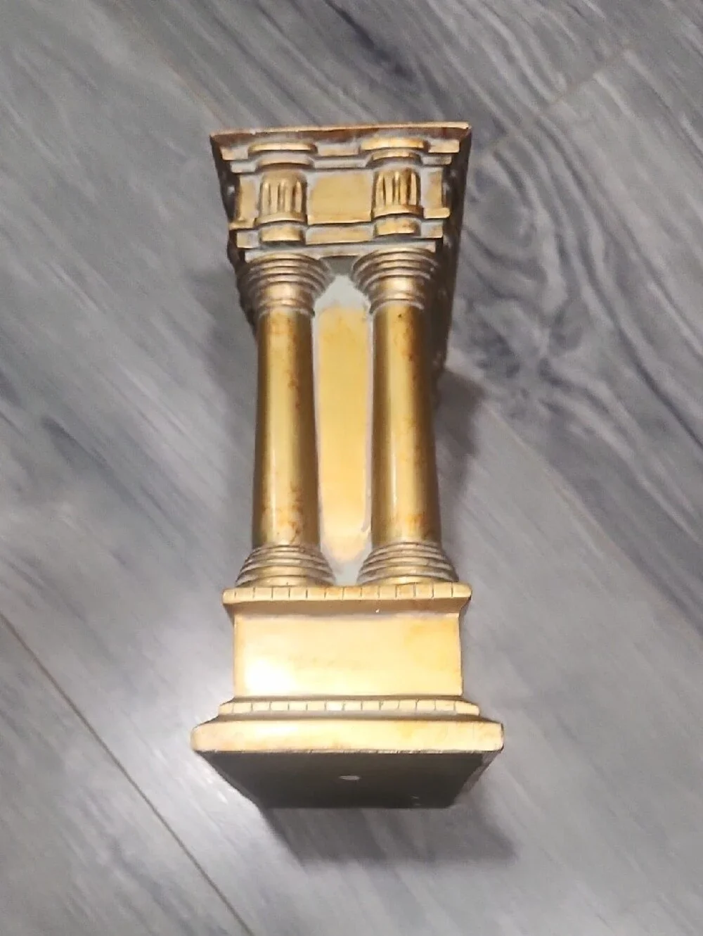 Classic Quartz Heavy Gold Column Mantel Clock